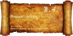 Magyar Arika névjegykártya